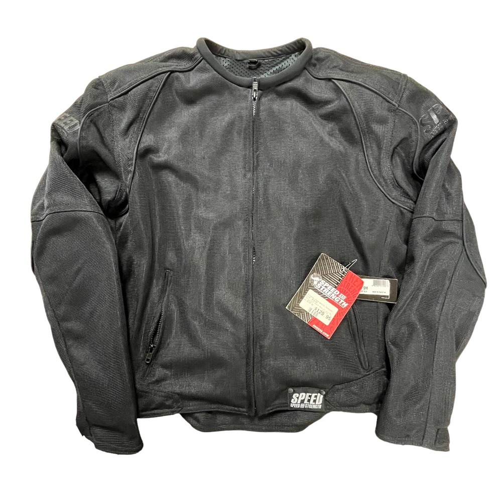Speed and Strength Motorcycle Jacket Mens Small Black Under Radar Mesh Biker